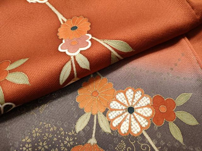 平和屋着物●訪問着　枝花文　暈し染め　金彩　正絹　逸品　CAAS7388yc