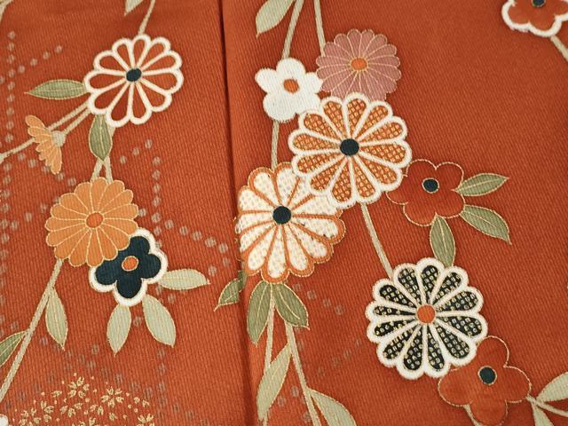 平和屋着物●訪問着　枝花文　暈し染め　金彩　正絹　逸品　CAAS7388yc
