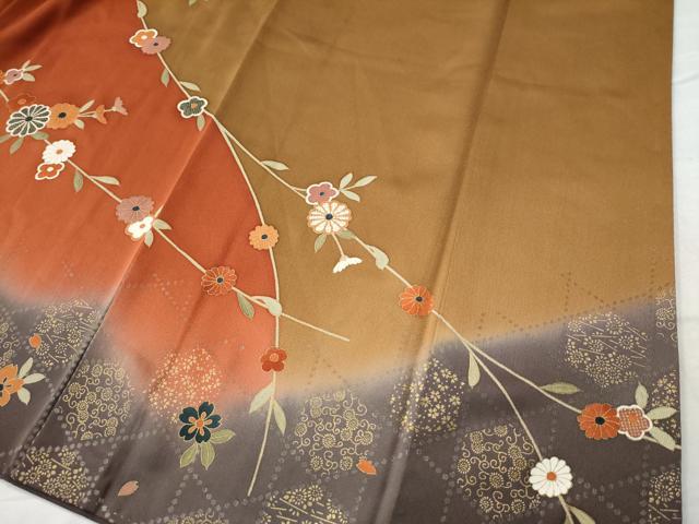平和屋着物●訪問着　枝花文　暈し染め　金彩　正絹　逸品　CAAS7388yc
