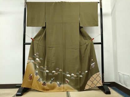 平和屋着物●友禅作家の巨匠 浅井青仁 色留袖 童子遊び 枝松文 暈し染め 金彩 正絹 逸品 CAAS7395yc