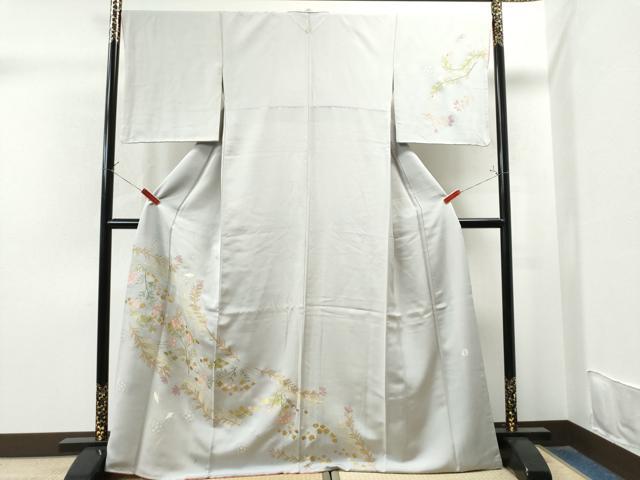 平和屋着物●訪問着　米沢新之助作　華蝶文　金彩　　正絹　逸品　CAAS7403yc