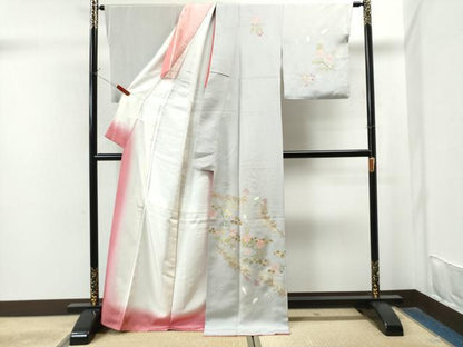 平和屋着物●訪問着　米沢新之助作　華蝶文　金彩　　正絹　逸品　CAAS7403yc