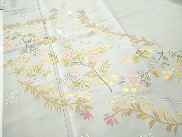 平和屋着物●訪問着　米沢新之助作　華蝶文　金彩　　正絹　逸品　CAAS7403yc