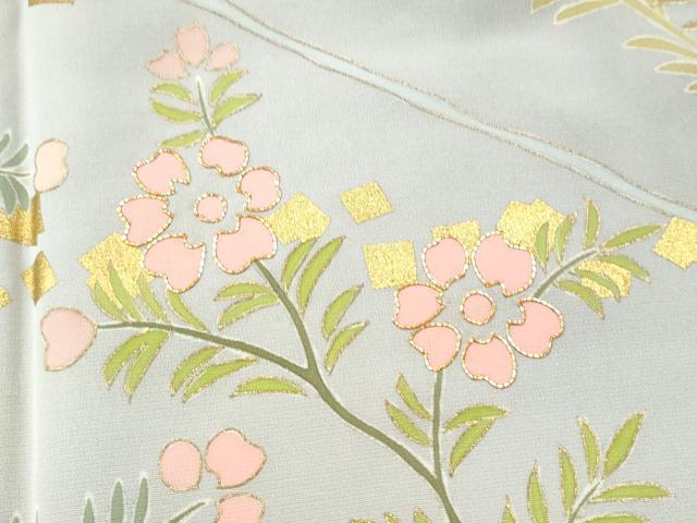 平和屋着物●訪問着　米沢新之助作　華蝶文　金彩　　正絹　逸品　CAAS7403yc