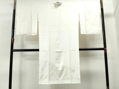 平和屋着物●長襦袢 袷 立波文 金銀彩 半衿刺繍 正絹 逸品 未使用 CAAS7407yc