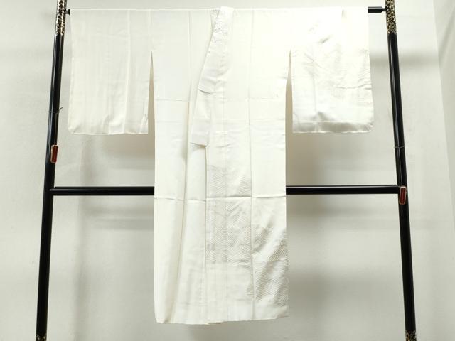 平和屋着物●長襦袢 袷 立波文 金銀彩 半衿刺繍 正絹 逸品 未使用 CAAS7407yc