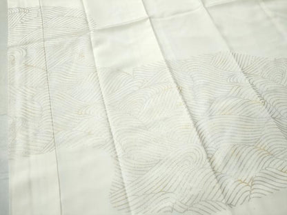 平和屋着物●長襦袢 袷 立波文 金銀彩 半衿刺繍 正絹 逸品 未使用 CAAS7407yc
