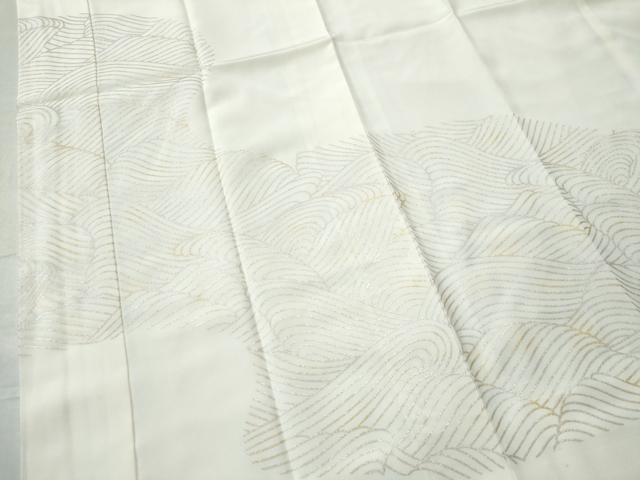 平和屋着物●長襦袢 袷 立波文 金銀彩 半衿刺繍 正絹 逸品 未使用 CAAS7407yc