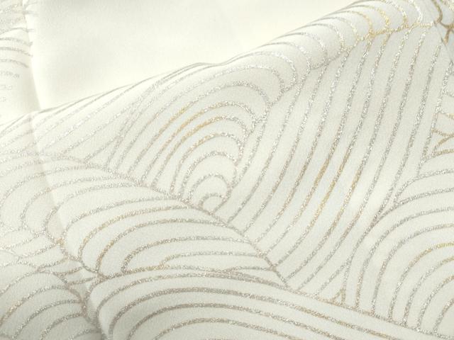 平和屋着物●長襦袢 袷 立波文 金銀彩 半衿刺繍 正絹 逸品 未使用 CAAS7407yc