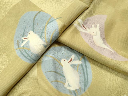 平和屋着物●長襦袢 無双仕立て 兎 正絹 逸品 CAAS7421yc