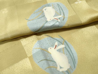 平和屋着物●長襦袢 無双仕立て 兎 正絹 逸品 CAAS7421yc