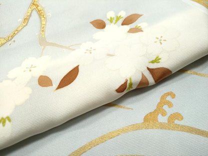 平和屋着物●訪問着　立波枝桜文　暈し染め　金彩　正絹　逸品　CAAS7431yc