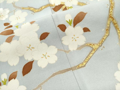 平和屋着物●訪問着　立波枝桜文　暈し染め　金彩　正絹　逸品　CAAS7431yc