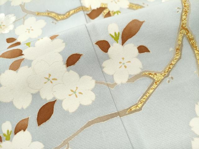 平和屋着物●訪問着　立波枝桜文　暈し染め　金彩　正絹　逸品　CAAS7431yc
