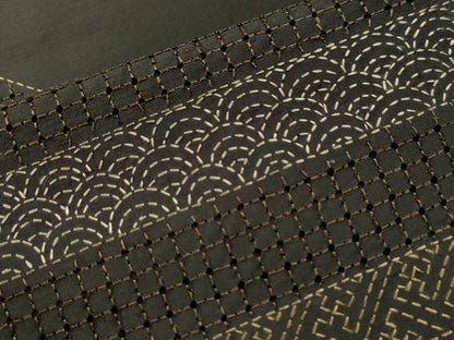 平和屋着物●中国三大刺繍 スワトウ刺繍 訪問着 総刺繍 紬地 刺し子 横段吉祥文 正絹 逸品 CAAS7437yc