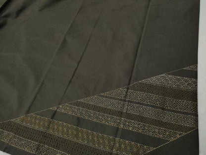 平和屋着物●中国三大刺繍 スワトウ刺繍 訪問着 総刺繍 紬地 刺し子 横段吉祥文 正絹 逸品 CAAS7437yc