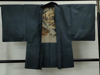 平和屋着物●男性 本場大島紬 アンサンブル 100亀甲 総詰め 正絹 逸品 CAAS7448yc