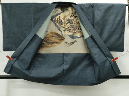 平和屋着物●男性 本場大島紬 アンサンブル 100亀甲 総詰め 正絹 逸品 CAAS7448yc