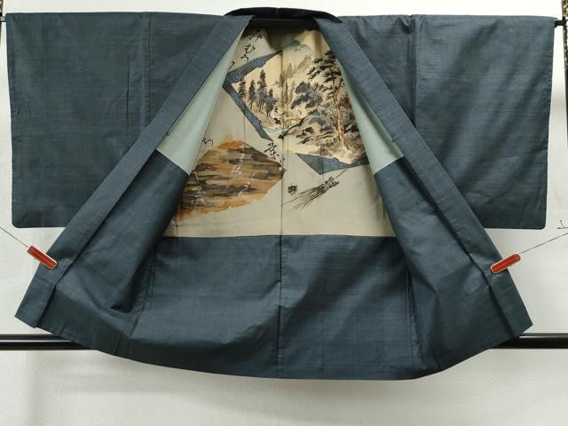 平和屋着物●男性 本場大島紬 アンサンブル 100亀甲 総詰め 正絹 逸品 CAAS7448yc
