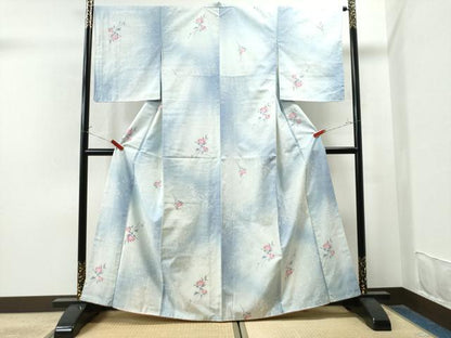 平和屋着物●上質な紬 枝花文 正絹 逸品 CAAS7459yc