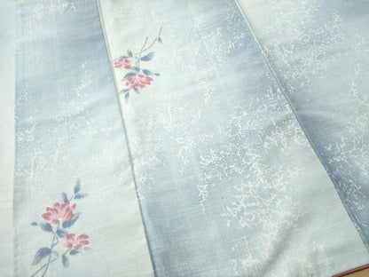 平和屋着物●上質な紬 枝花文 正絹 逸品 CAAS7459yc