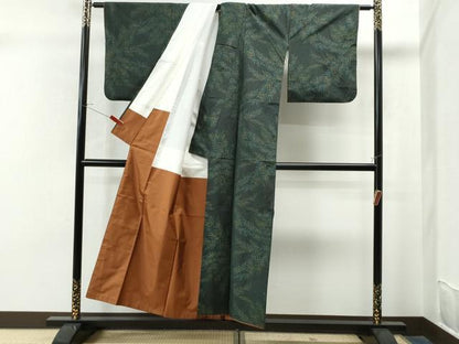 平和屋着物●本場大島紬 草木文 正絹 逸品 CAAS7479yc