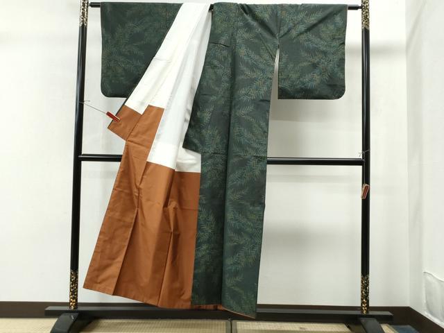 平和屋着物●本場大島紬 草木文 正絹 逸品 CAAS7479yc