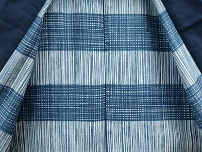 平和屋着物●男性 紬 アンサンブル 色無地 留紺色 正絹 逸品 CAAS7481yc
