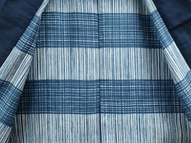 平和屋着物●男性 紬 アンサンブル 色無地 留紺色 正絹 逸品 CAAS7481yc