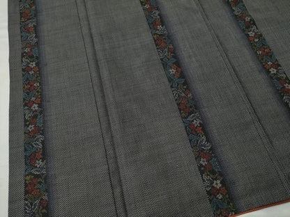 平和屋着物●本場大島紬 9マルキ 草花間道 正絹 逸品 CAAS7495yc
