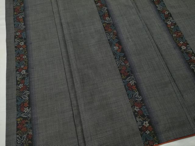 平和屋着物●本場大島紬 9マルキ 草花間道 正絹 逸品 CAAS7495yc