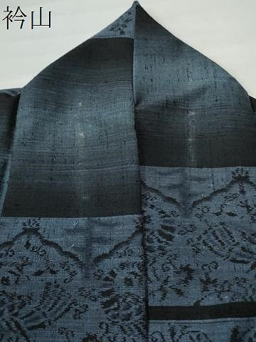平和屋着物●上質な紬 横段飛鳥花唐草文 正絹 逸品 CAAS7501yc