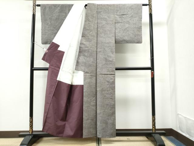 平和屋着物●結城紬 100亀甲 雲取り草花文 正絹 逸品 未使用 CAAS7506yc