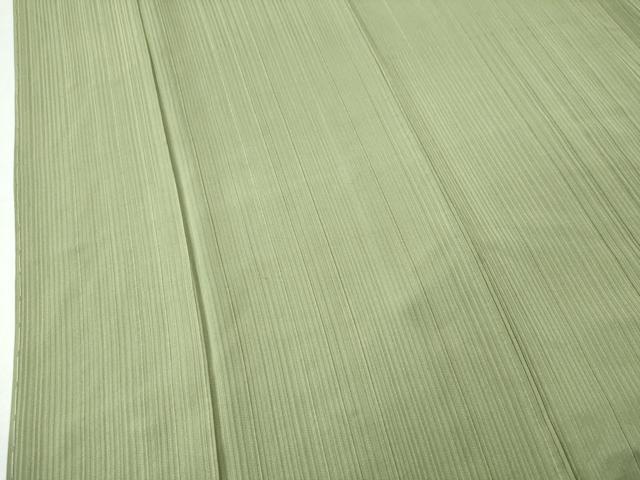 平和屋着物●上質な色無地　縞地紋　青丹色　正絹　逸品　CAAS7519yc