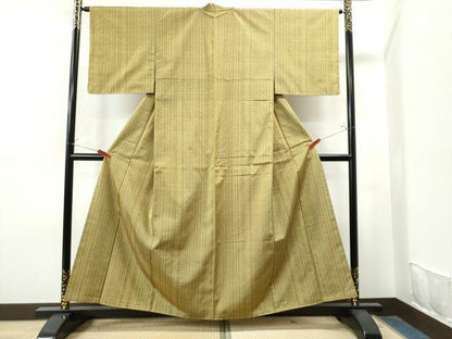 平和屋着物●上質な紬 吉祥間道 正絹 逸品 未使用 CAAS7547yc