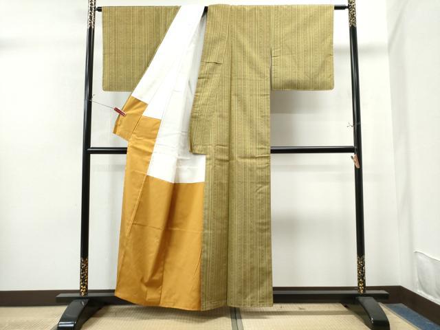 平和屋着物●上質な紬 吉祥間道 正絹 逸品 未使用 CAAS7547yc