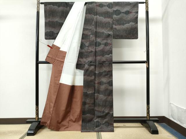 平和屋着物●本場大島紬　7マルキ　樹林文　正絹　逸品　CAAS7554yc