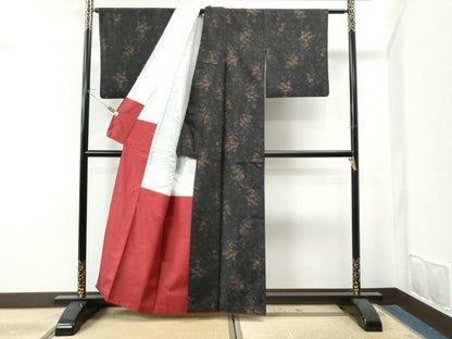 平和屋着物●上質な紬　万寿菊　正絹　逸品　CAAS7597yc