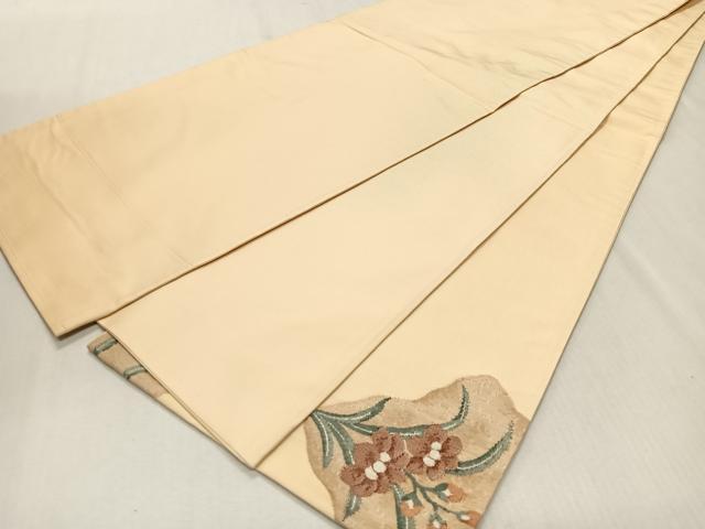 平和屋着物◎太鼓柄袋帯 すくい織 孔雀花文 金銀糸 正絹 逸品 CAAS7681ua