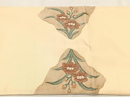 平和屋着物◎太鼓柄袋帯 すくい織 孔雀花文 金銀糸 正絹 逸品 CAAS7681ua