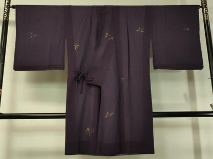 平和屋着物▽道中着 スリーシーズン 春夏秋 塵除け 紗袷 紗×紗 手描き リバーシブル 舞葉文 金彩 正絹 逸品 未使用 CAAS8114vp