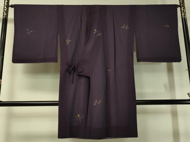 平和屋着物▽道中着 スリーシーズン 春夏秋 塵除け 紗袷 紗×紗 手描き リバーシブル 舞葉文 金彩 正絹 逸品 未使用 CAAS8114vp