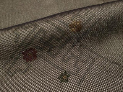 平和屋着物▽訪問着 単衣 紗袷 刺繍 紗綾形花文 正絹 逸品 CAAS8250vp