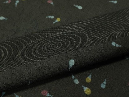 平和屋着物▽上質な小紋 単衣 成り物 黒地 正絹 逸品 CAAS8255vp