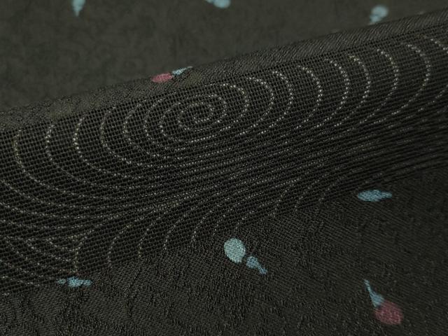 平和屋着物▽上質な小紋 単衣 成り物 黒地 正絹 逸品 CAAS8255vp