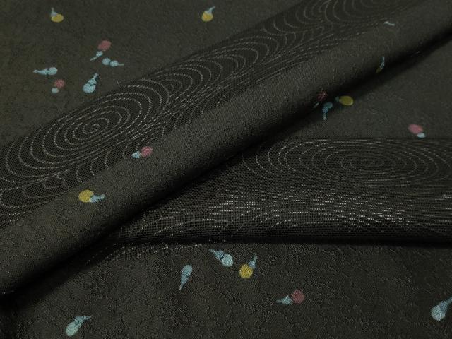 平和屋着物▽上質な小紋 単衣 成り物 黒地 正絹 逸品 CAAS8255vp