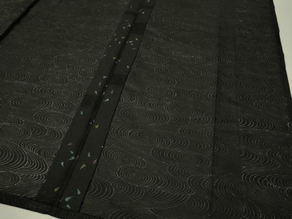 平和屋着物▽上質な小紋 単衣 成り物 黒地 正絹 逸品 CAAS8255vp
