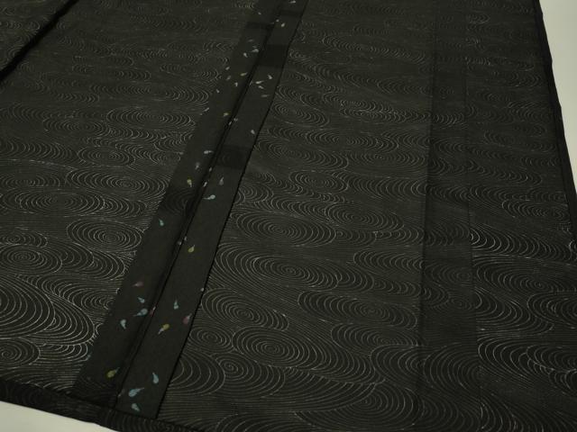 平和屋着物▽上質な小紋 単衣 成り物 黒地 正絹 逸品 CAAS8255vp