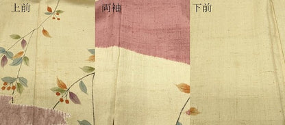 平和屋着物●訪問着 紬地 絞り 手書き 南天文 正絹 逸品 CAAS8417vf