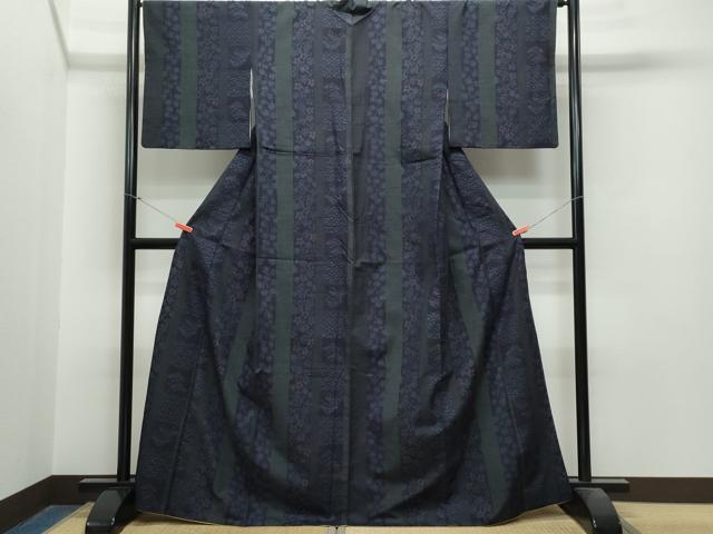 平和屋着物●結城紬　80亀甲　松花文　正絹　逸品　CAAS8436vf